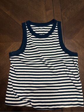 Old Navy Navy & White Striped Tank Top for women